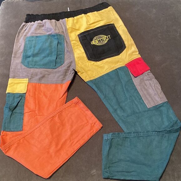 Men’s Shein Multicolor Corduroy Drawstring Pants Size M NWOT - Picture 8 of 10